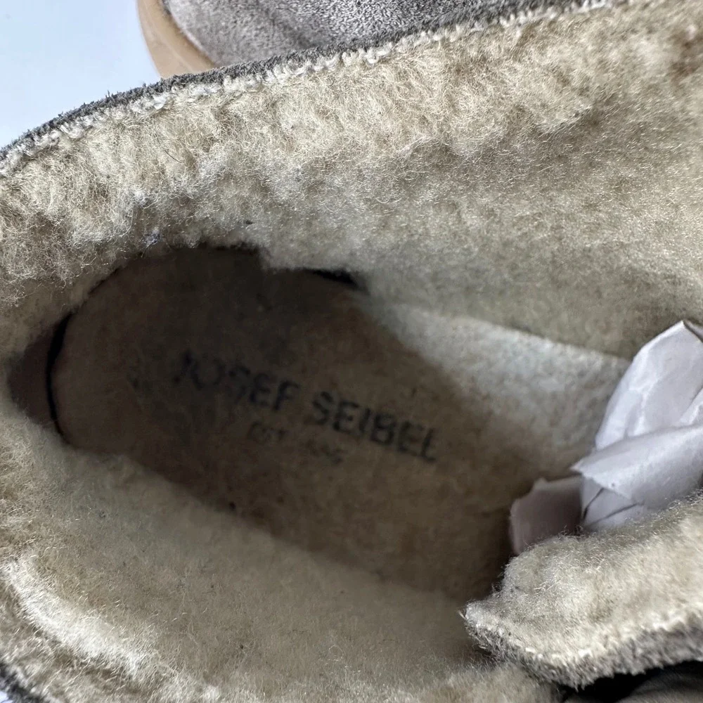 Josef Seibel Maren 02 Chukka Boots Taupe Gray Suede Fleece Lined Sz 37/US 6.5-7‎